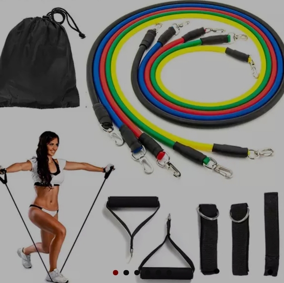 SHIPS ASAP 11 PC 150 lb Resistance bands set gym - Picture 4 of 8